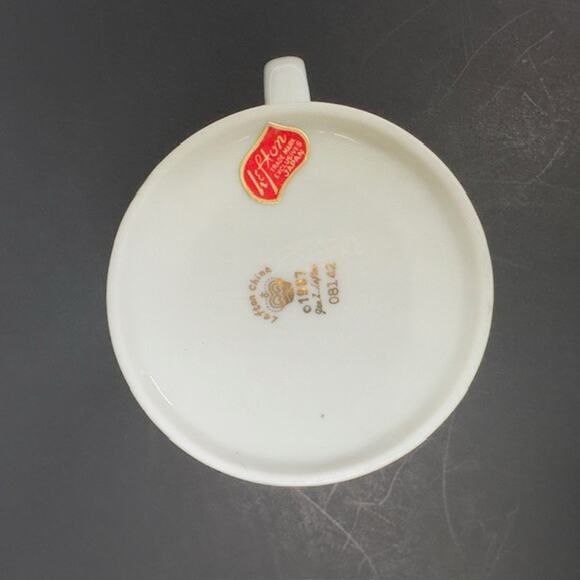 Lefton Japan Souvenir Mug/Cup Florida Egret Waterfowl Birds Gold Trim 1987 VTG - Picture 4 of 15